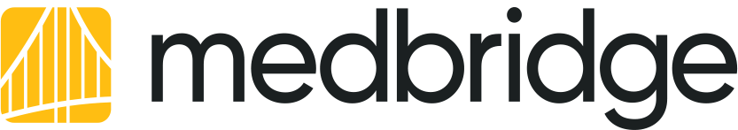 MedBridge logo with a yellow and white graphic left of "medbridge" in bold black lowercase letters.